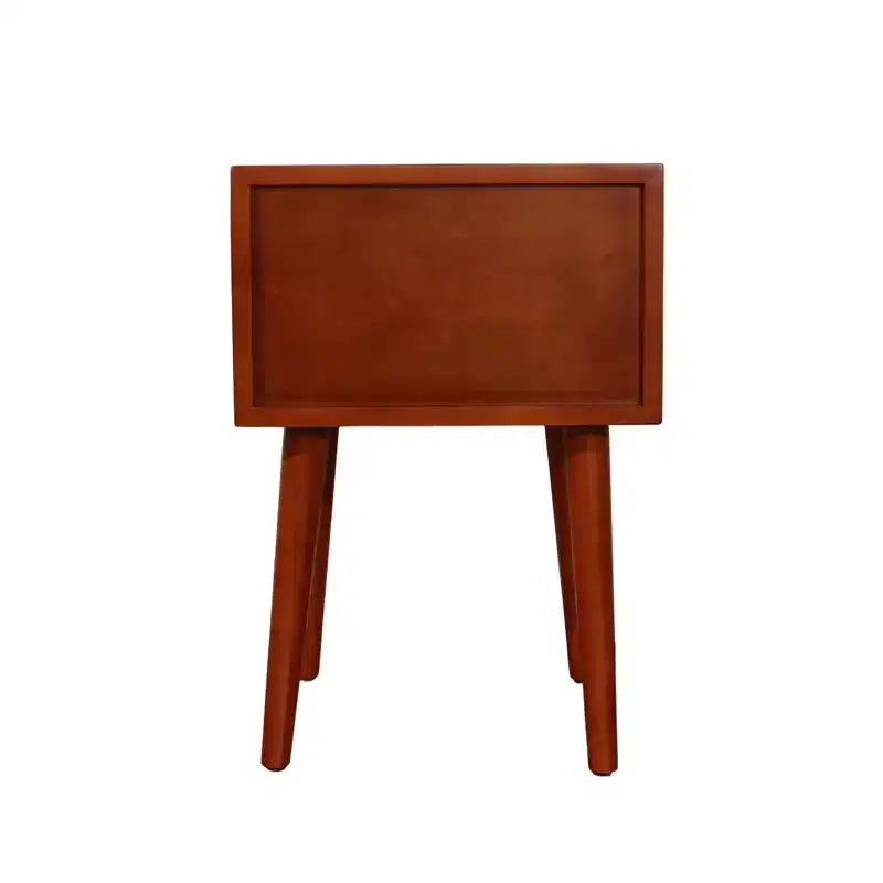 Table de chevet avec 2 tiroirs et façade inclinée pour chambre ou salon