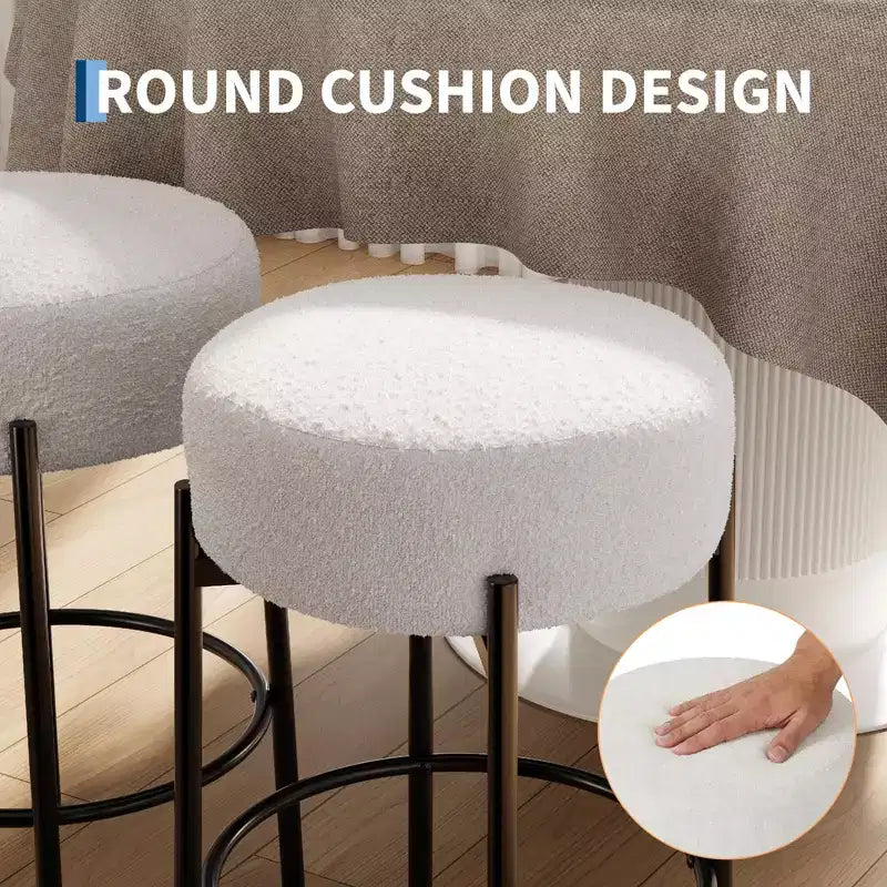 Lot de 2 tabourets de bar sans dossier, hauteur de comptoir de 61 cm avec sièges moelleux et pieds en métal - Tabourets modernes pour îlot de cuisine, salle à manger ou café à domicile