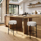 Lot de 2 tabourets de bar sans dossier, hauteur de comptoir de 61 cm avec sièges moelleux et pieds en métal - Tabourets modernes pour îlot de cuisine, salle à manger ou café à domicile