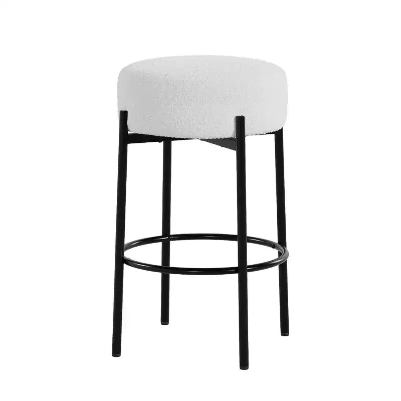 Lot de 2 tabourets de bar sans dossier, hauteur de comptoir de 61 cm avec sièges moelleux et pieds en métal - Tabourets modernes pour îlot de cuisine, salle à manger ou café à domicile