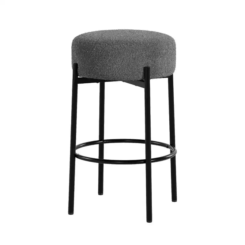 Lot de 2 tabourets de bar sans dossier, hauteur de comptoir de 61 cm avec sièges moelleux et pieds en métal - Tabourets modernes pour îlot de cuisine, salle à manger ou café à domicile