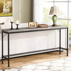 Lantine 70.9-Inch Extra Long Console Table for Entryway, Narrow Long Sofa Table Behind Couch, Rustic Grey Industrial Bar Table for Living Room