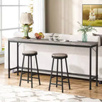 Table console extra longue de 70,9 pouces pour entrée, table de canapé étroite et longue derrière le canapé, table de bar industrielle gris rustique pour salon