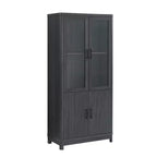 Bibliothèque vitrée Aveline 80 cm, style moderne du milieu du siècle, avec 2 portes vitrées et 6 étagères réglables