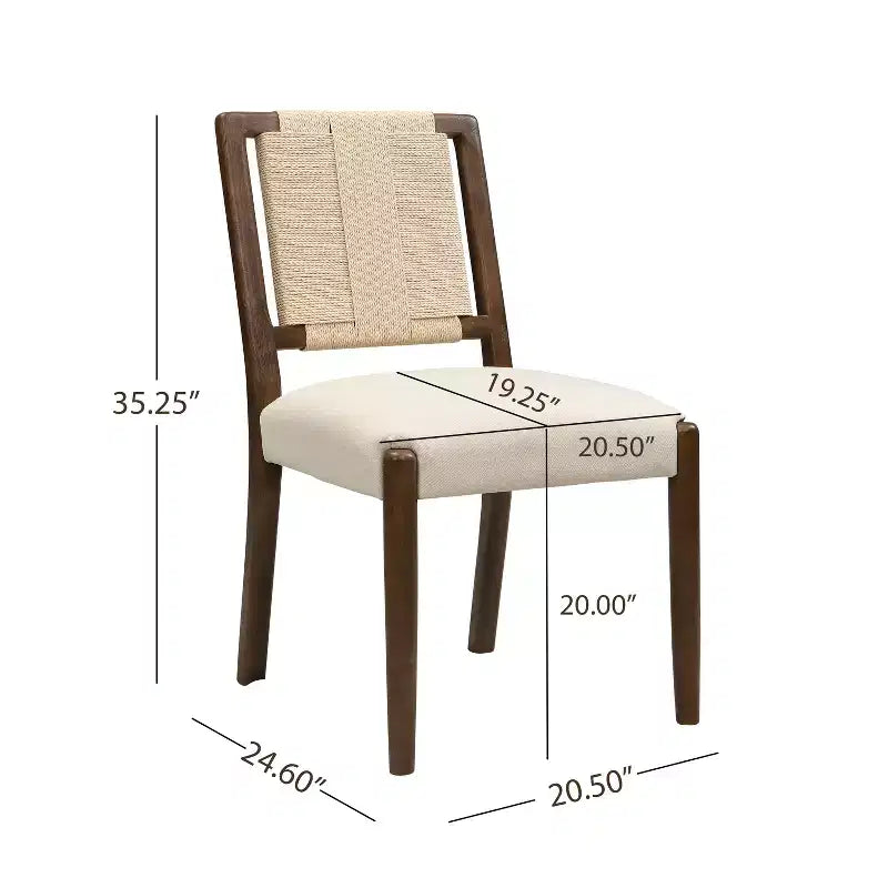 Ensemble de salle à manger rond 5 pièces Seema Modern avec chaises rembourrées en bois d'hévéa