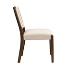 Ensemble de salle à manger rond 5 pièces Seema Modern avec chaises rembourrées en bois d'hévéa