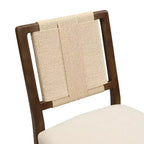 Ensemble de salle à manger rond 5 pièces Seema Modern avec chaises rembourrées en bois d'hévéa