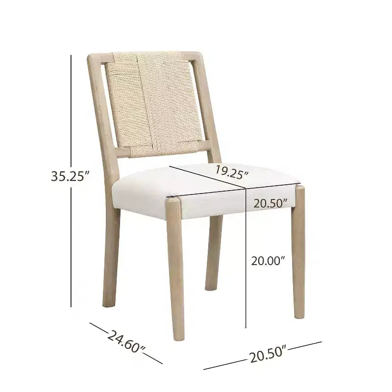 Ensemble de salle à manger rond 5 pièces Seema Modern avec chaises rembourrées en bois d'hévéa