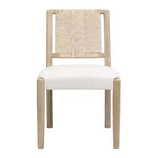 Ensemble de salle à manger rond 5 pièces Seema Modern avec chaises rembourrées en bois d'hévéa