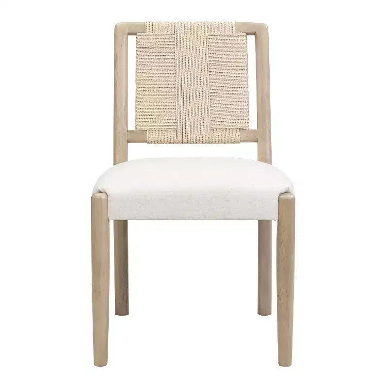 Ensemble de salle à manger rond 5 pièces Seema Modern avec chaises rembourrées en bois d'hévéa