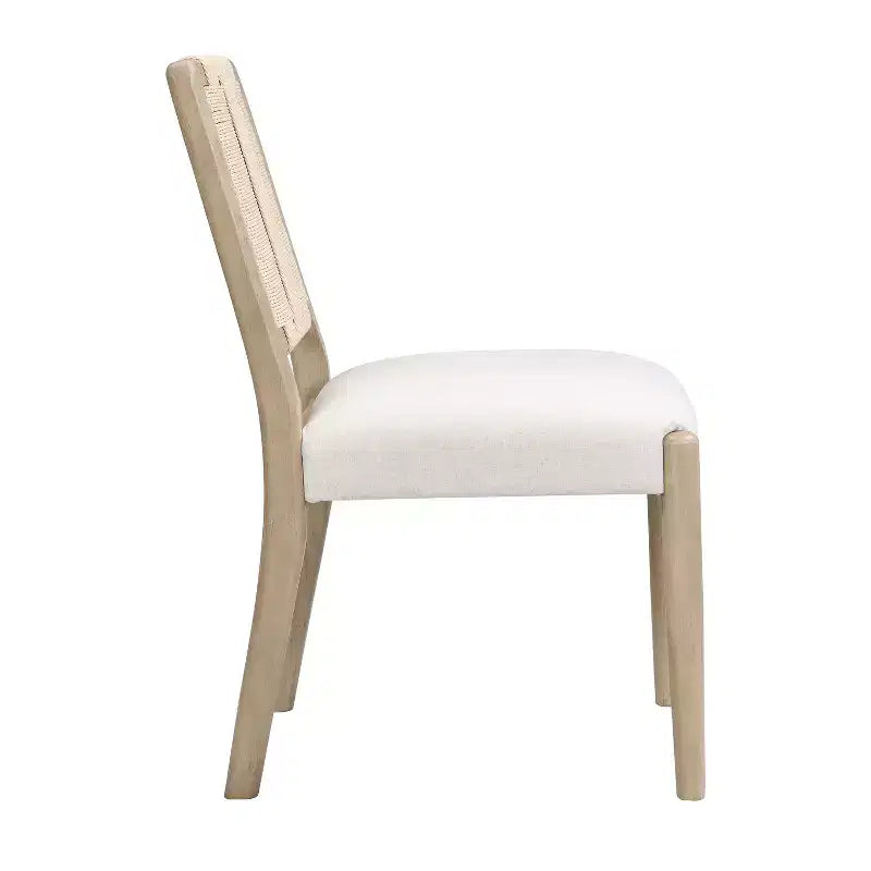 Ensemble de salle à manger rond 5 pièces Seema Modern avec chaises rembourrées en bois d'hévéa