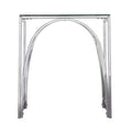 HomeRoots 22 Chrome Glass And Iron Square End Table