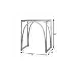 Table d'appoint carrée HomeRoots 22 en verre et fer chromés