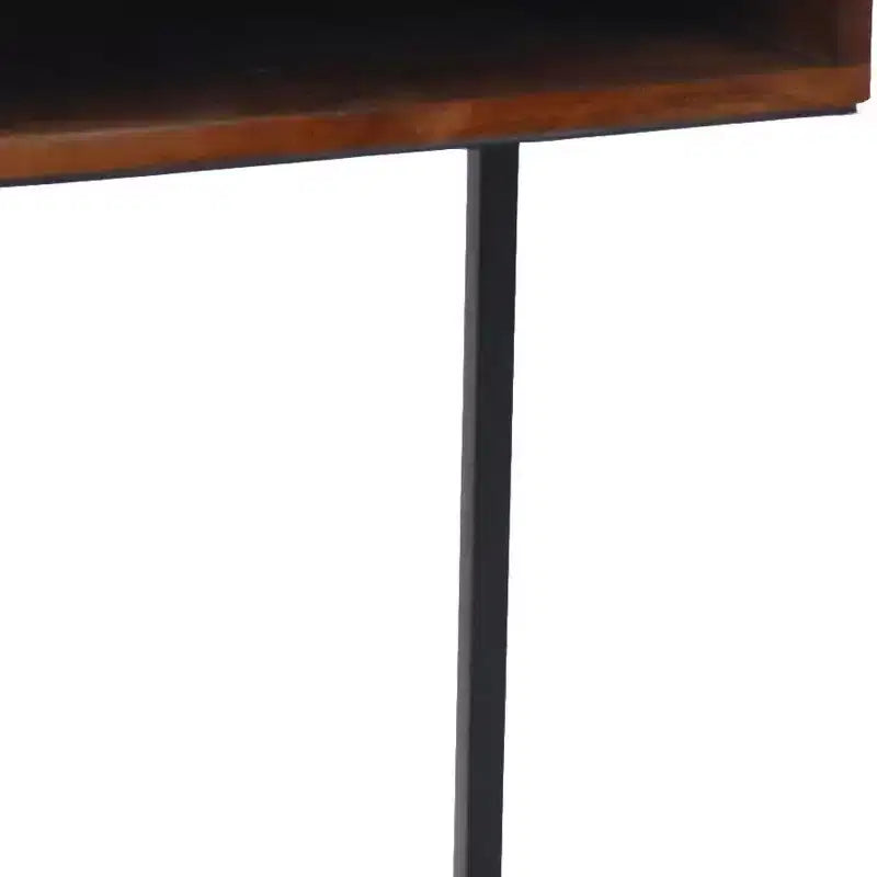 HomeRoots Table d'appoint carrée en bois massif doré et naturel 24 po