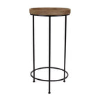 HomeRoots Lot de trois tables d'appoint rondes noires et marron de 29 pouces