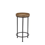 HomeRoots Lot de trois tables d'appoint rondes noires et marron de 29 pouces