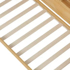 Lit de repos en bois Bellemave avec étagères de rangement, 2 tiroirs et bureau intégré, lit multifonctionnel peu encombrant, taille jumeau/double, naturel ou blanc antique.