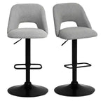 Lot de 2 tabourets de bar pivotants réglables, tabourets de comptoir rembourrés de 61 à 81 cm de hauteur avec dossiers et base noire - Panipeachy