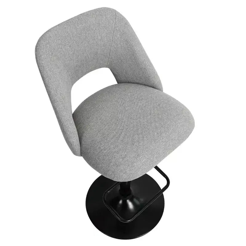 Lot de 2 tabourets de bar pivotants réglables, tabourets de comptoir rembourrés de 61 à 81 cm de hauteur avec dossiers et base noire - Panipeachy
