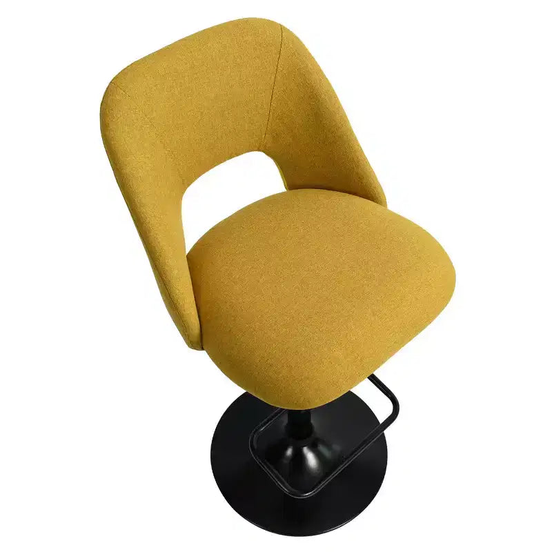 Lot de 2 tabourets de bar pivotants réglables, tabourets de comptoir rembourrés de 61 à 81 cm de hauteur avec dossiers et base noire - Panipeachy