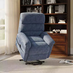 Fauteuil inclinable électrique avec massage, chauffage bi-zone et assistance au levage, dossier réglable, tissu velours pour salon, bureau