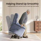 Fauteuil inclinable électrique avec massage, chauffage bi-zone et assistance au levage, dossier réglable, tissu velours pour salon, bureau