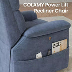Fauteuil inclinable électrique avec massage, chauffage bi-zone et assistance au levage, dossier réglable, tissu velours pour salon, bureau