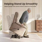 Fauteuil inclinable électrique avec massage, chauffage bi-zone et assistance au levage, dossier réglable, tissu velours pour salon, bureau