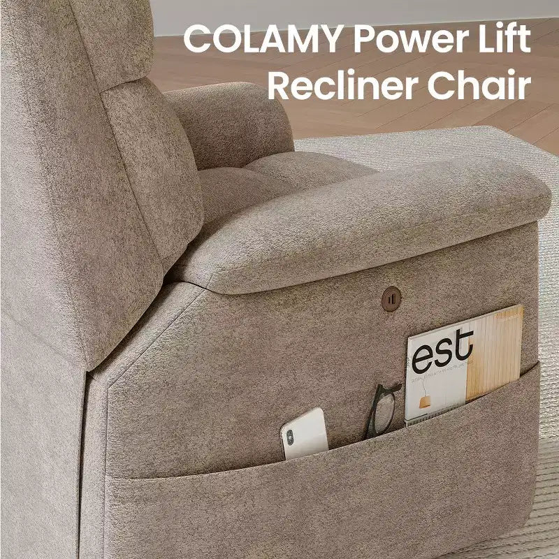 Fauteuil inclinable électrique avec massage, chauffage bi-zone et assistance au levage, dossier réglable, tissu velours pour salon, bureau