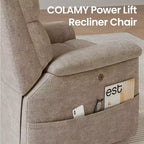 Fauteuil inclinable électrique avec massage, chauffage bi-zone et assistance au levage, dossier réglable, tissu velours pour salon, bureau