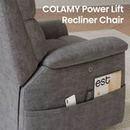 Fauteuil inclinable électrique avec massage, chauffage bi-zone et assistance au levage, dossier réglable, tissu velours pour salon, bureau