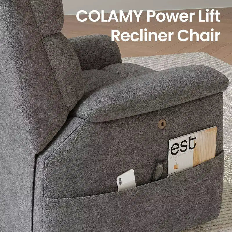 Fauteuil inclinable électrique avec massage, chauffage bi-zone et assistance au levage, dossier réglable, tissu velours pour salon, bureau