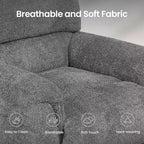 Fauteuil inclinable électrique avec massage, chauffage bi-zone et assistance au levage, dossier réglable, tissu velours pour salon, bureau