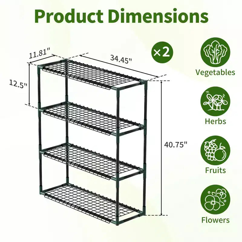 Étagère à plantes d'extérieur robuste à 3 niveaux UPTIOT pour serres | Capacité de 15,9 kg/étagère (30 cm P x 87,6 cm L x 103,6 cm H)