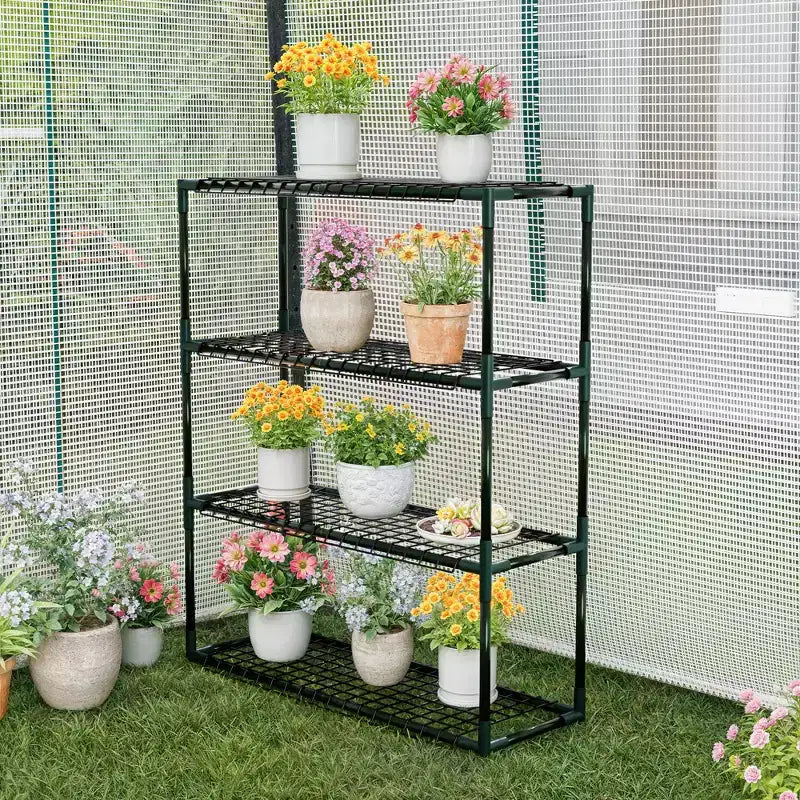 Étagère à plantes d'extérieur robuste à 3 niveaux UPTIOT pour serres | Capacité de 15,9 kg/étagère (30 cm P x 87,6 cm L x 103,6 cm H)