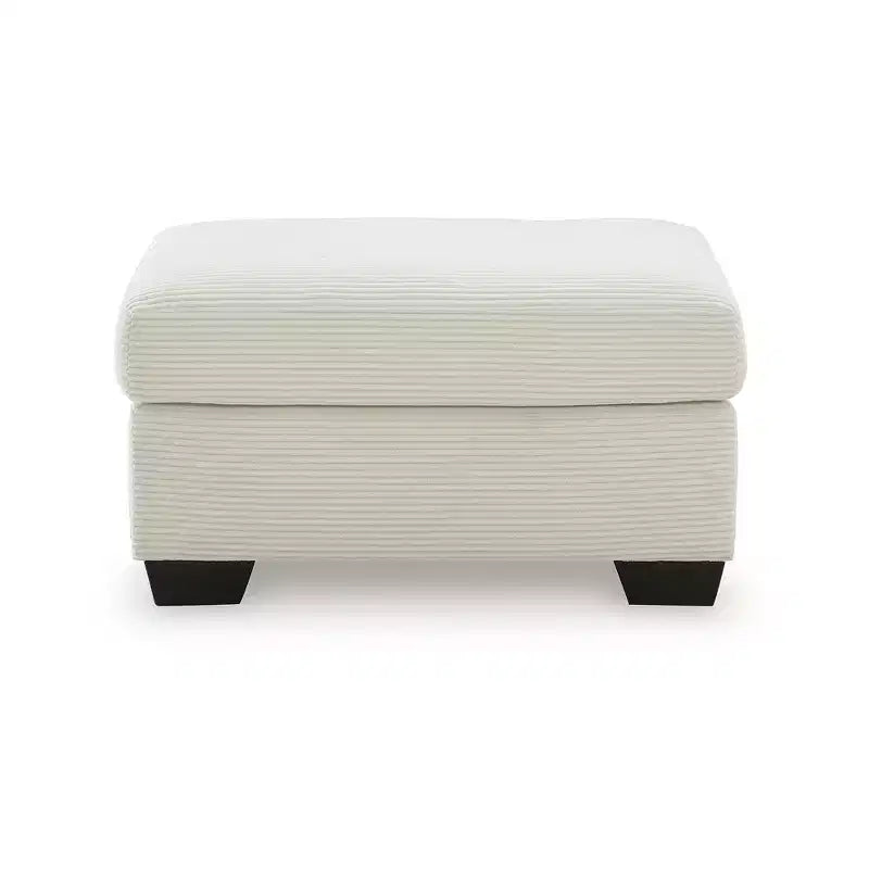 Pouf Ashley Ammon de la collection Signature Design, rembourrage en polyester cordé, ivoire