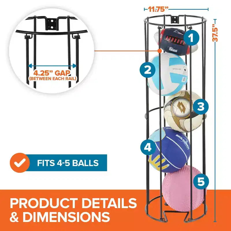 Range de rangement vertical mural Modern Innovations pour ballons (6 pièces)