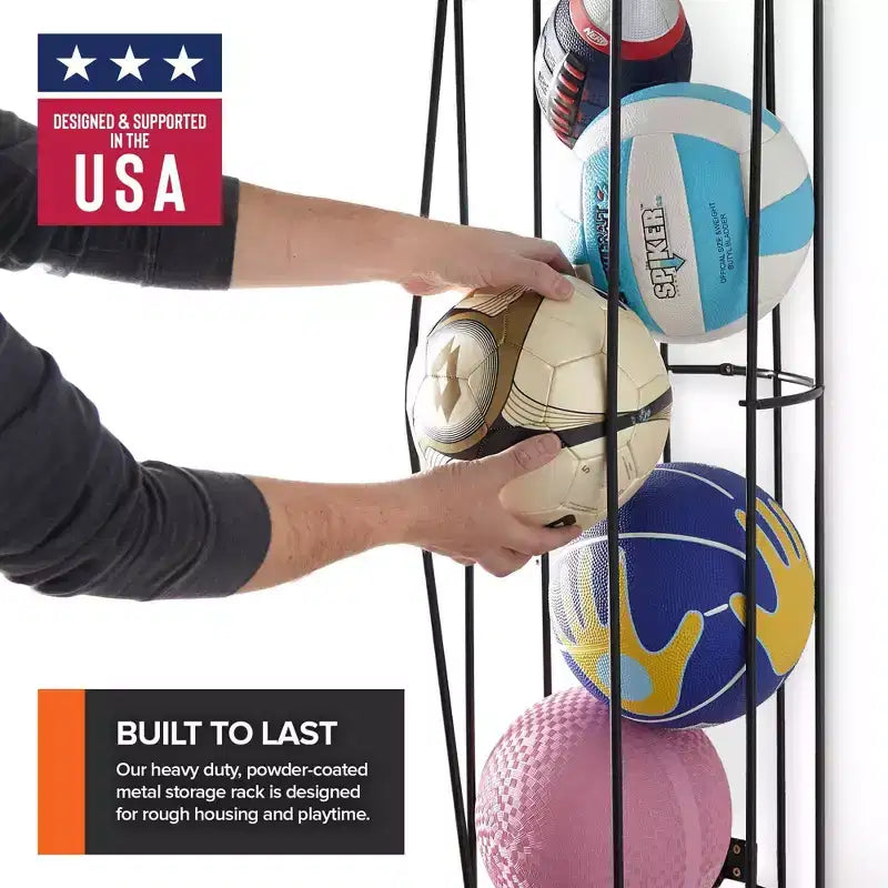 Range de rangement vertical mural Modern Innovations pour ballons (6 pièces)