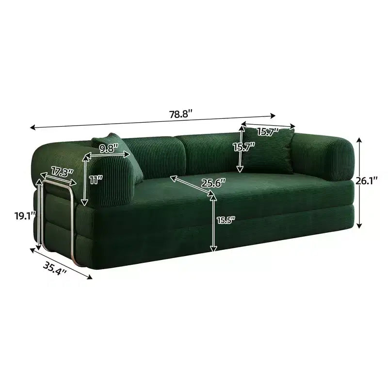 Canapé-lit convertible moderne FurnitureR avec couchage gigogne, canapé rembourré à assise profonde pour salon, chambre d'amis ou appartement