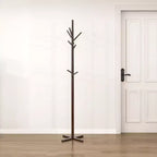 70 Solid Wood Coat Rack 9 Hooks 3-Tier Entryway Organizer